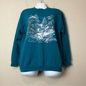 Northern‎ reflections women green vintage sweater size medium
